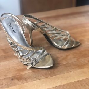 Bebe silver heels. Smoke free house